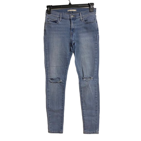 LEVIS 710 SUPER SKINNY ripped‎ MId rise JEANS SIZE 29 - Picture 1 of 6